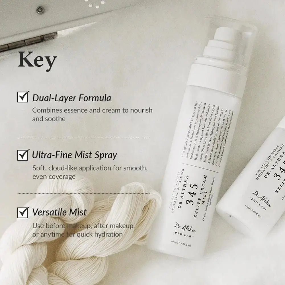 345 Relief Cream 60ML 100ML Antioxidant Shrink Pores Lightweight Lasting Serum Hydrating Smoothing Essence Mist 147